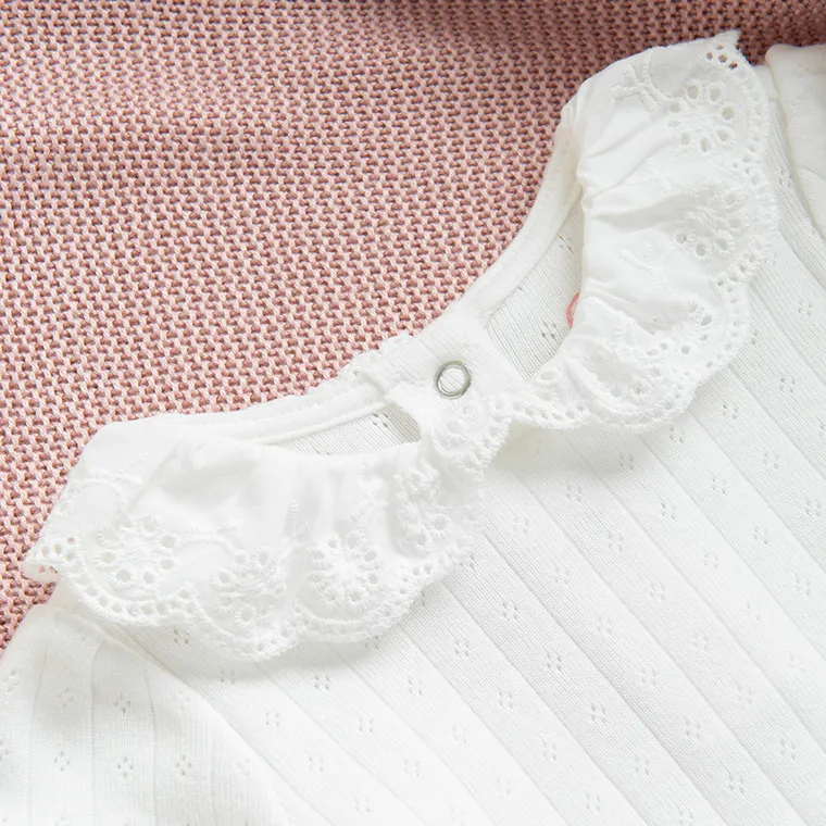 Cool Club, Bluzka dziewczęca z długim rękawem, biała