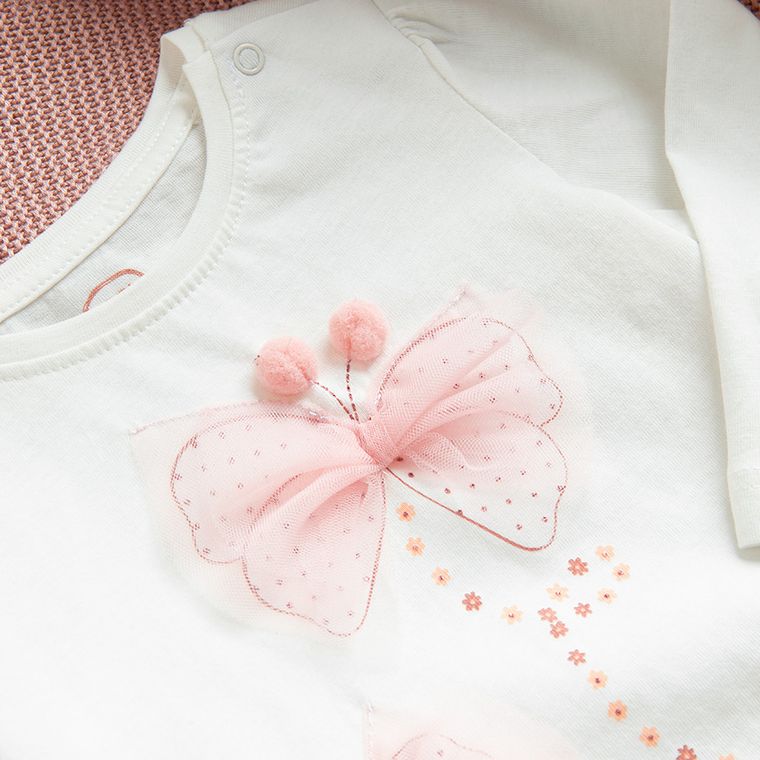 Cool Club, Bluzka dziewczęca z długim rękawem, biała