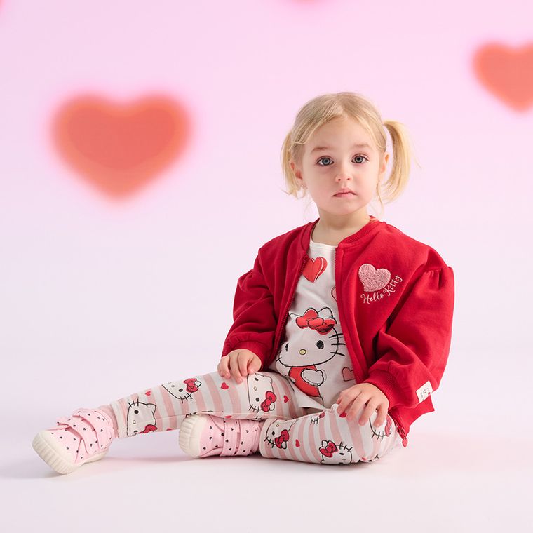 Cool Club, Bluzka dziewczęca z długim rękawem, biała, Hello Kitty