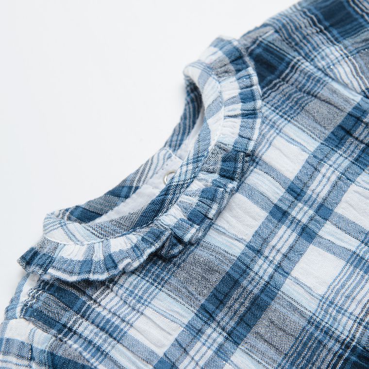 Cool Club, Bluzka dziewczęca z długim rękawem, biało-niebieska