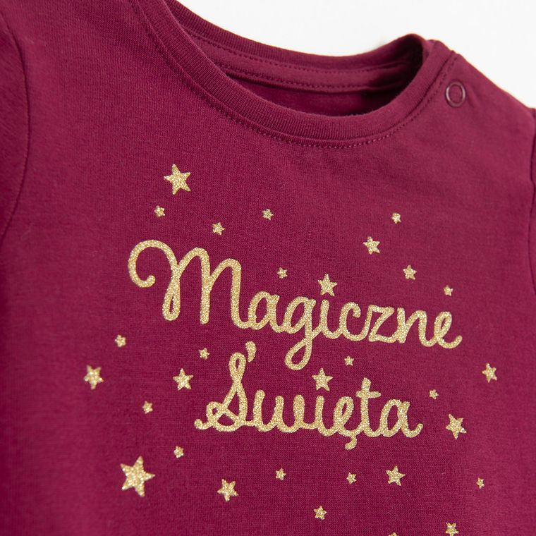 Cool Club, Bluzka dziewczęca z długim rękawem, bordowa