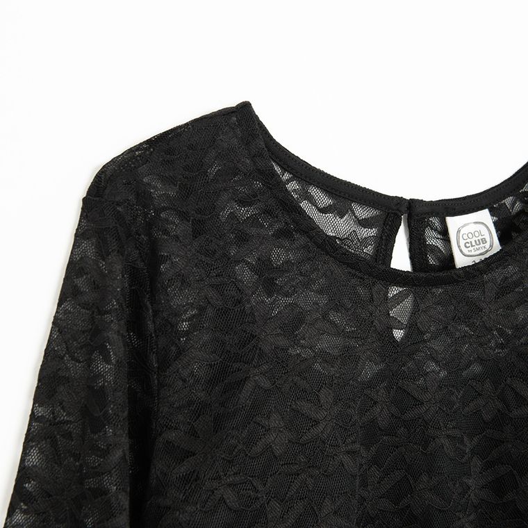 Cool Club, Bluzka dziewczęca z długim rękawem, czarna