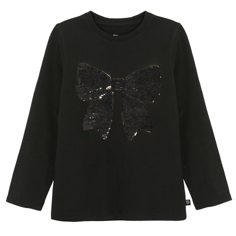 Cool Club, Bluzka dziewczęca z długim rękawem, czarna