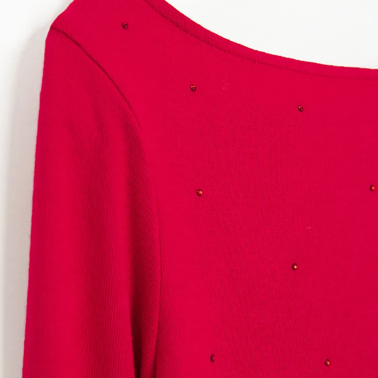 Cool Club, Bluzka dziewczęca z długim rękawem, czerwona