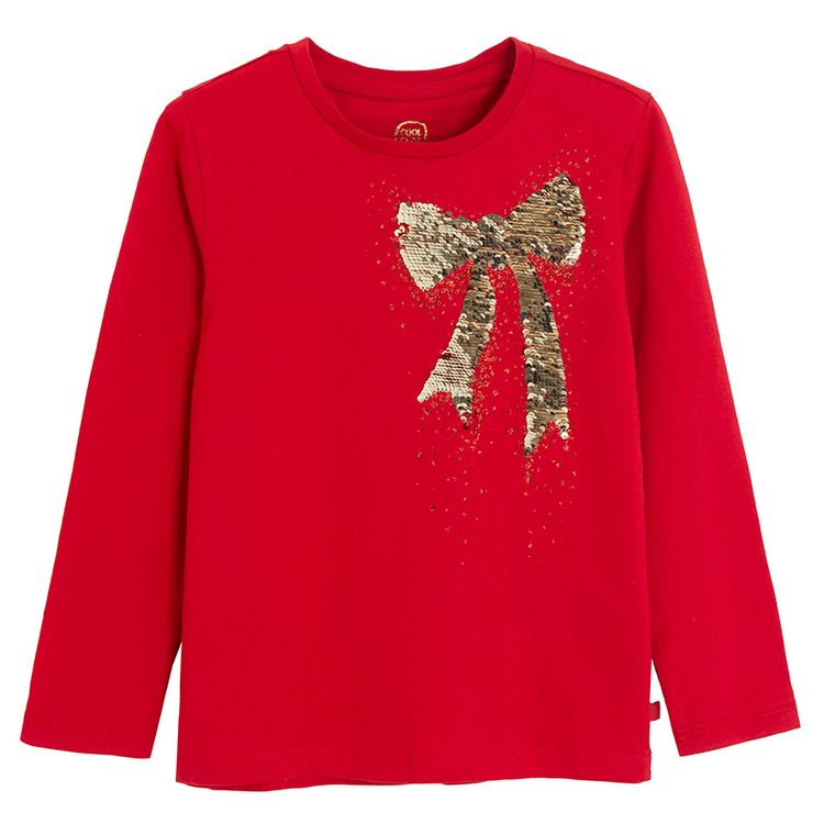 Cool Club, Bluzka dziewczęca z długim rękawem, czerwona