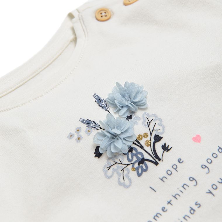 Cool Club, Bluzka dziewczęca z długim rękawem, ecru