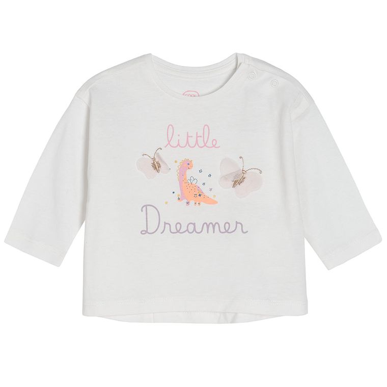 Cool Club, Bluzka dziewczęca z długim rękawem, ecru