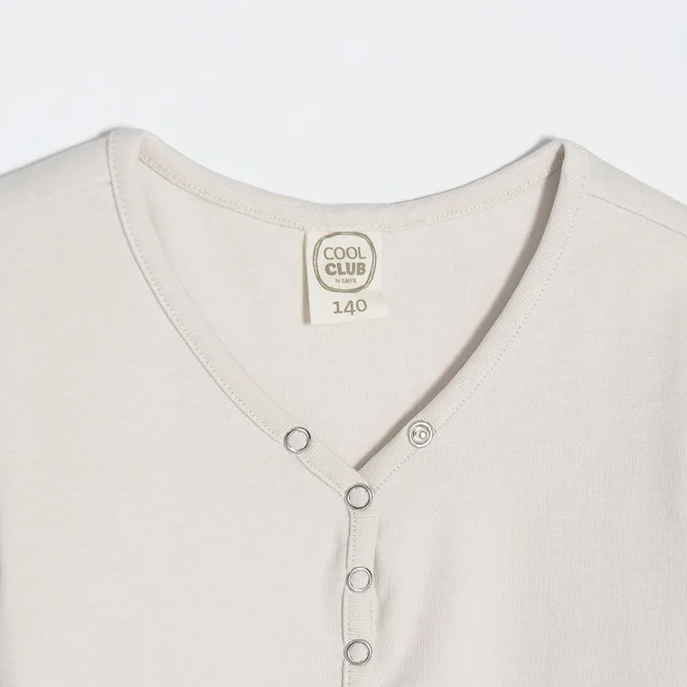Cool Club, Bluzka dziewczęca z długim rękawem, ecru
