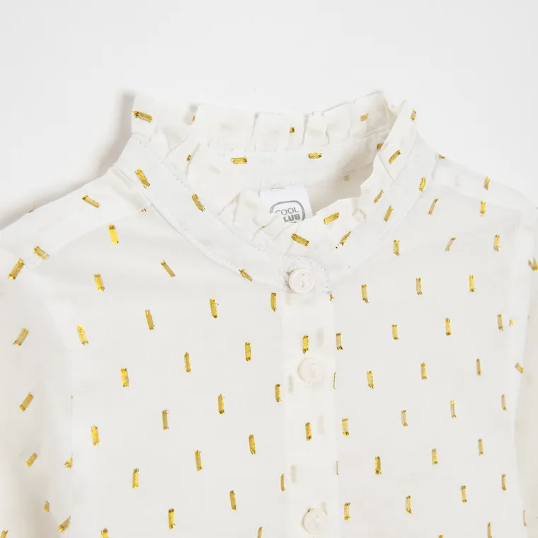 Cool Club, Bluzka dziewczęca z długim rękawem, ecru