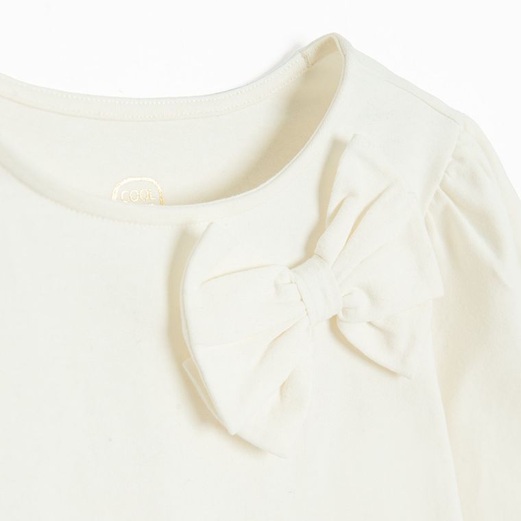 Cool Club, Bluzka dziewczęca z długim rękawem, ecru