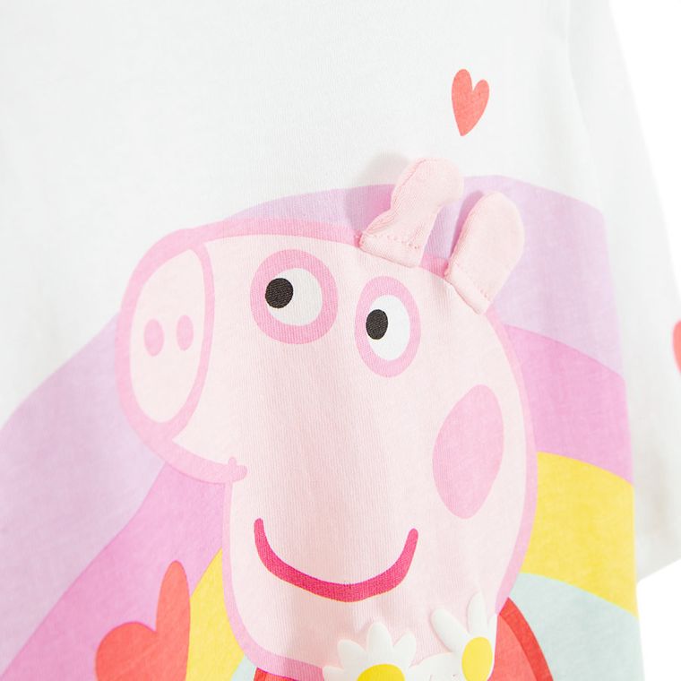 Cool Club, Bluzka dziewczęca z długim rękawem, ecru, Świnka Peppa