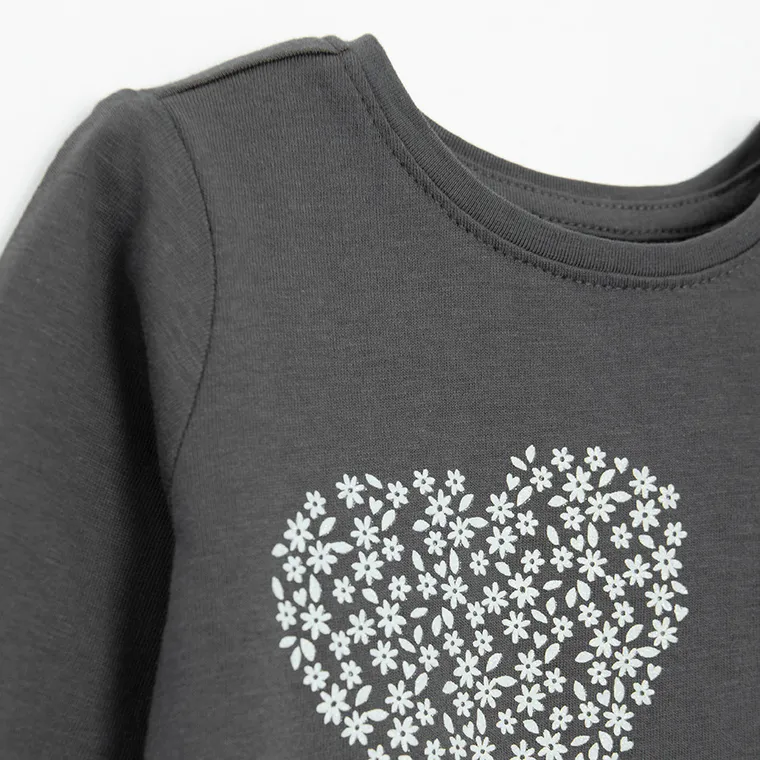 Cool Club, Bluzka dziewczęca z długim rękawem, grafitowa