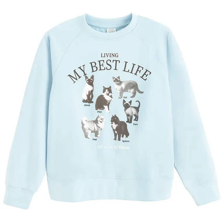 Cool Club, Bluzka dziewczęca z długim rękawem, niebieska