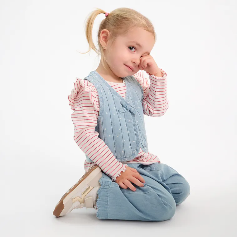 Cool Club, Bluzka dziewczęca z długim rękawem, prążkowana, biała