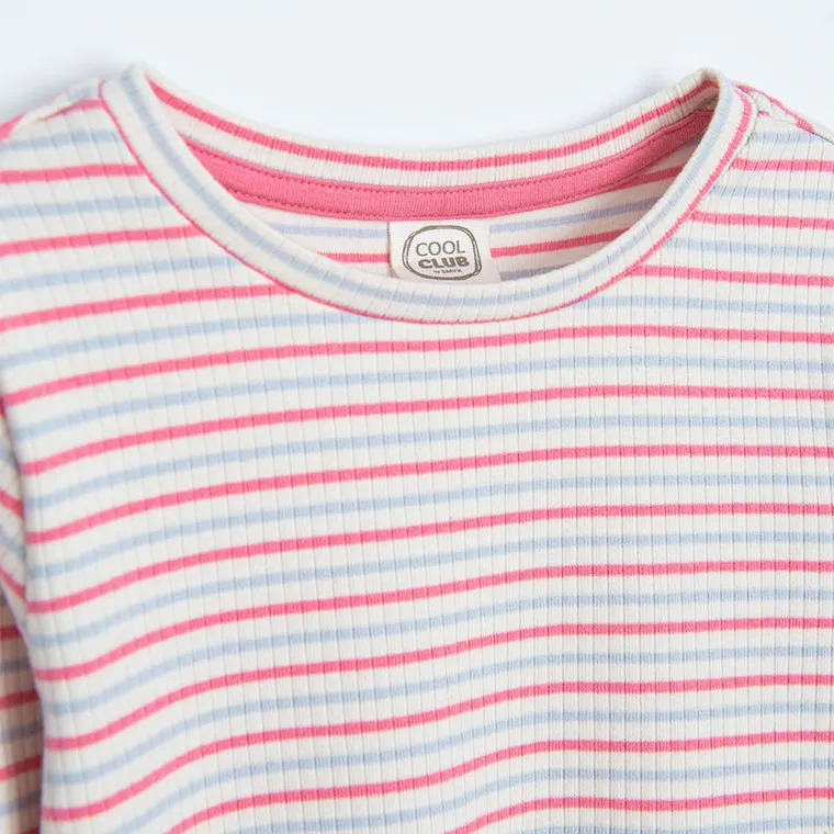 Cool Club, Bluzka dziewczęca z długim rękawem, prążkowana, mix
