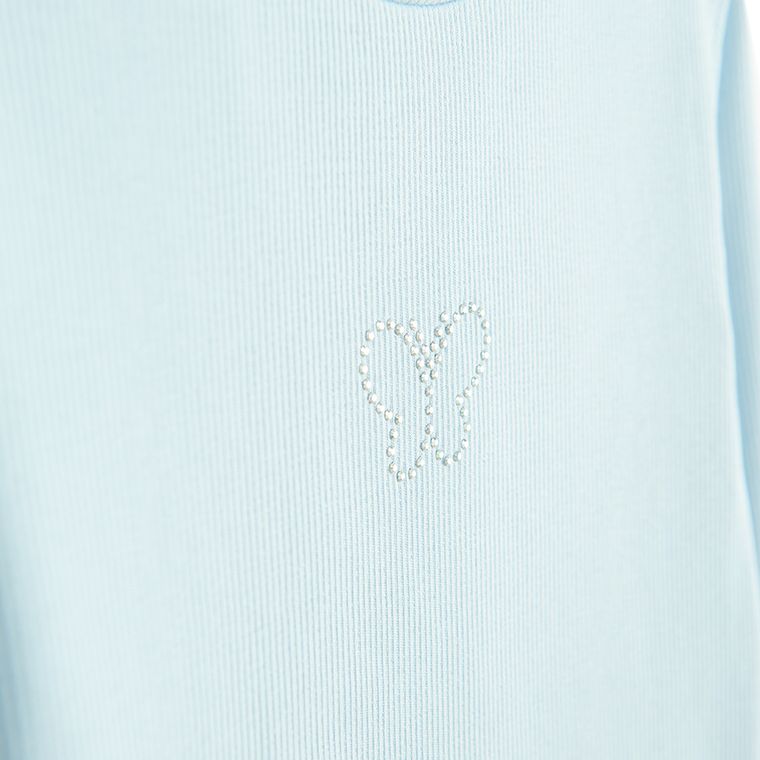 Cool Club, Bluzka dziewczęca z długim rękawem, prążkowana, niebieska