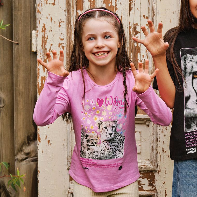 Cool Club, Bluzka dziewczęca z długim rękawem, różowa