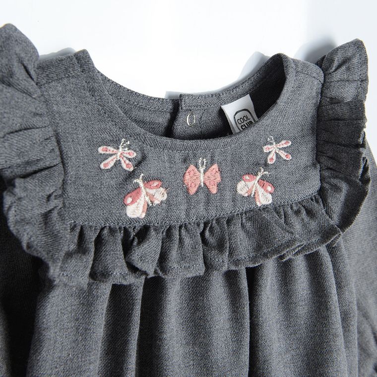 Cool Club, Bluzka dziewczęca z długim rękawem, szara