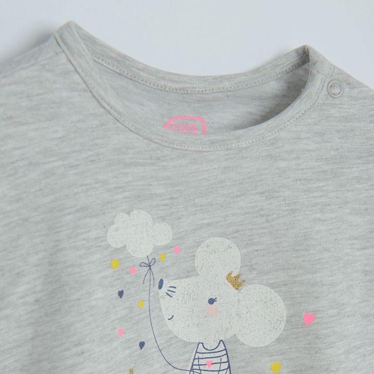 Cool Club, Bluzka dziewczęca z długim rękawem, szara