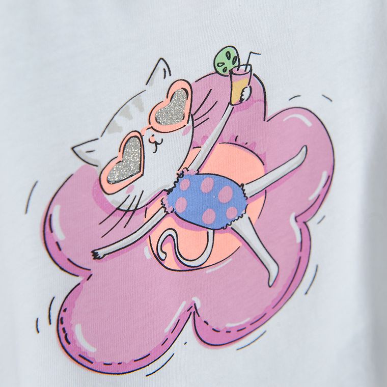 Cool Club, Bluzka dziewczęca z krótkim rękawem, biała