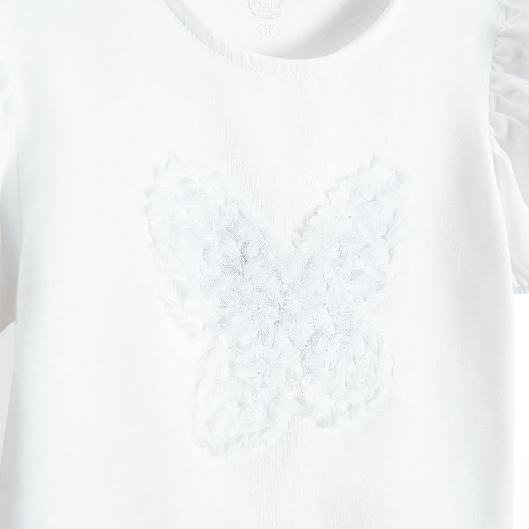 Cool Club, Bluzka dziewczęca z krótkim rękawem, biała