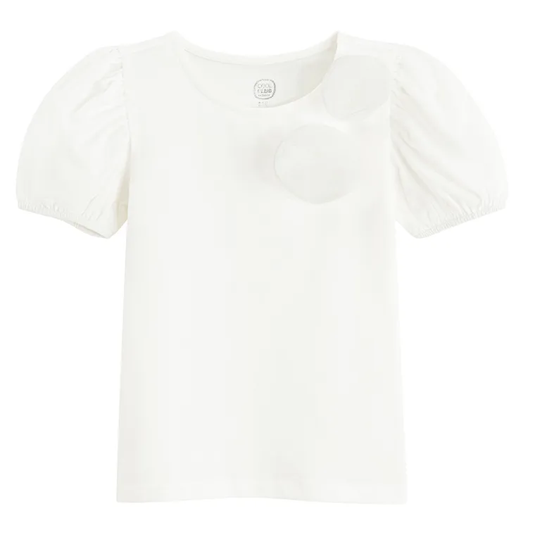 Cool Club, Bluzka dziewczęca z krótkim rękawem, biała