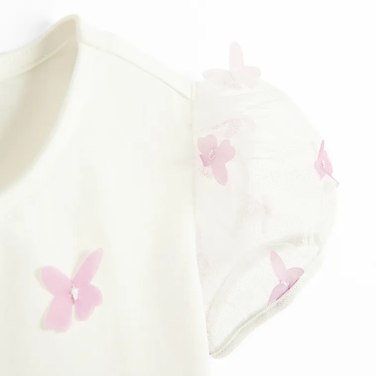 Cool Club, Bluzka dziewczęca z krótkim rękawem, biała