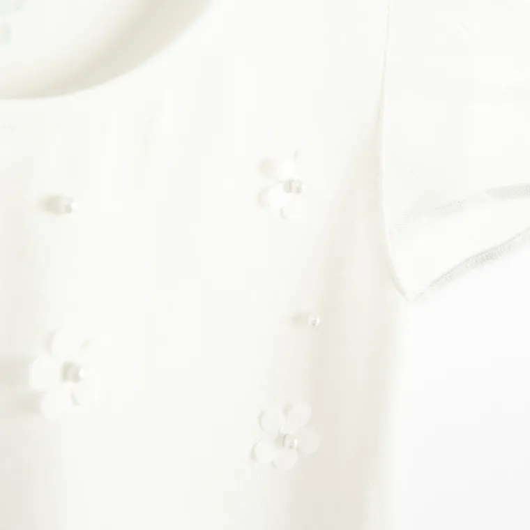 Cool Club, Bluzka dziewczęca z krótkim rękawem, biała