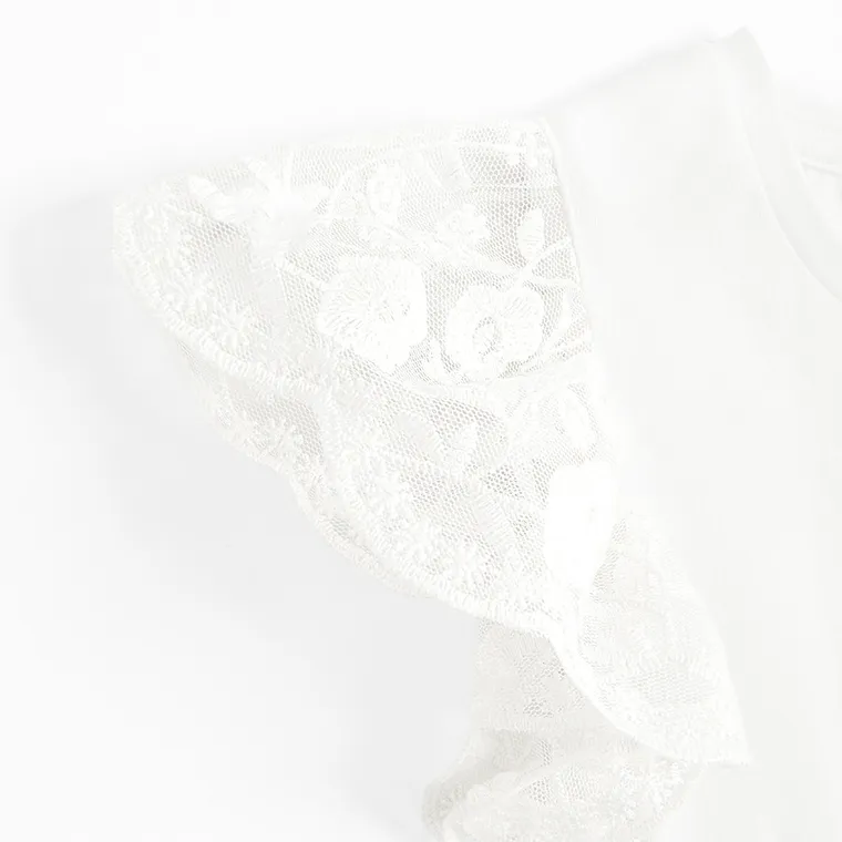 Cool Club, Bluzka dziewczęca z krótkim rękawem, biała