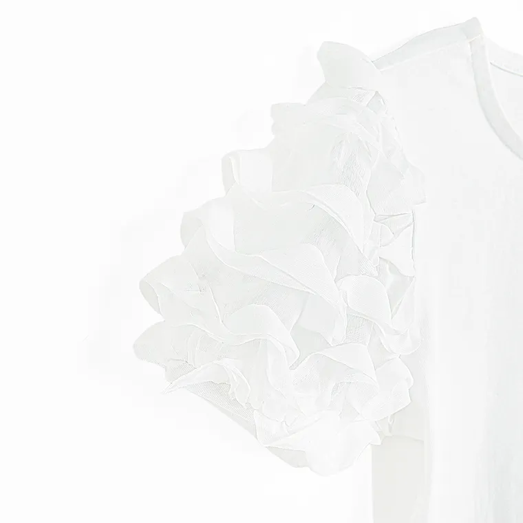 Cool Club, Bluzka dziewczęca z krótkim rękawem, biała