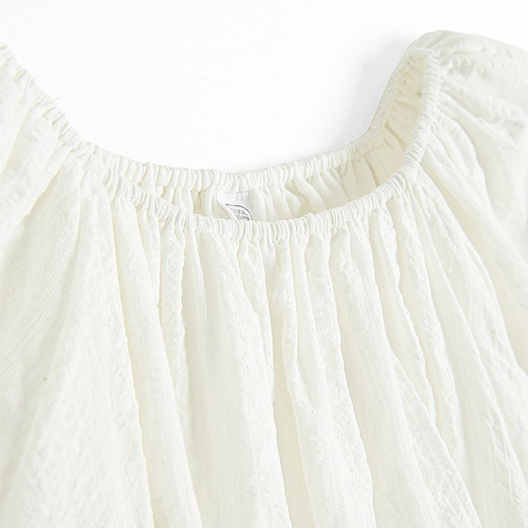 Cool Club, Bluzka dziewczęca z krótkim rękawem, crop top, biała