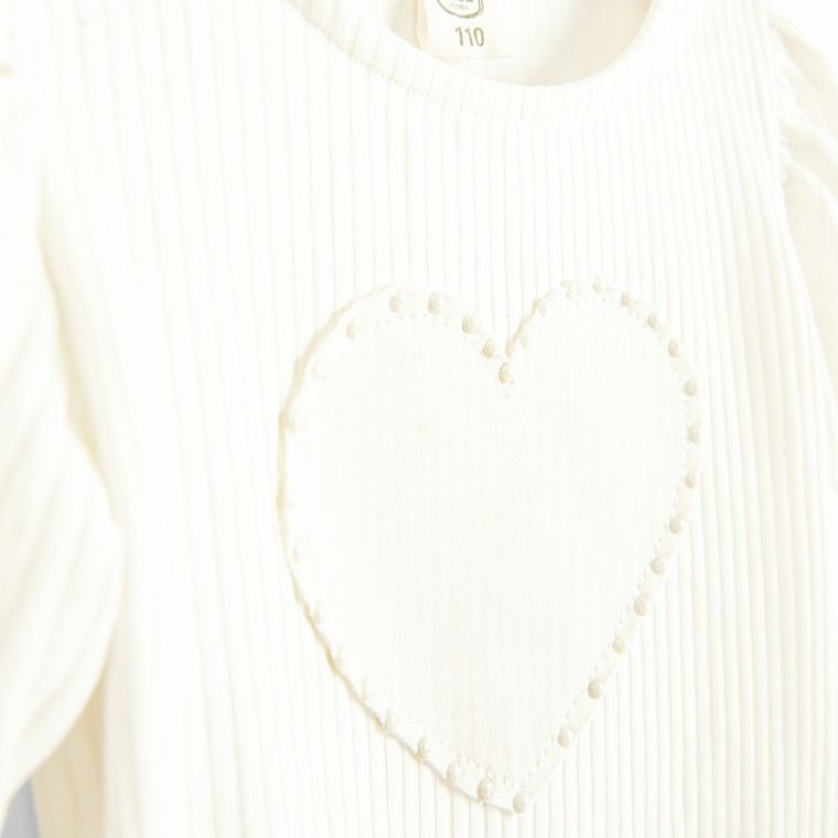 Cool Club, Bluzka dziewczęca z krótkim rękawem, prążkowana, biała