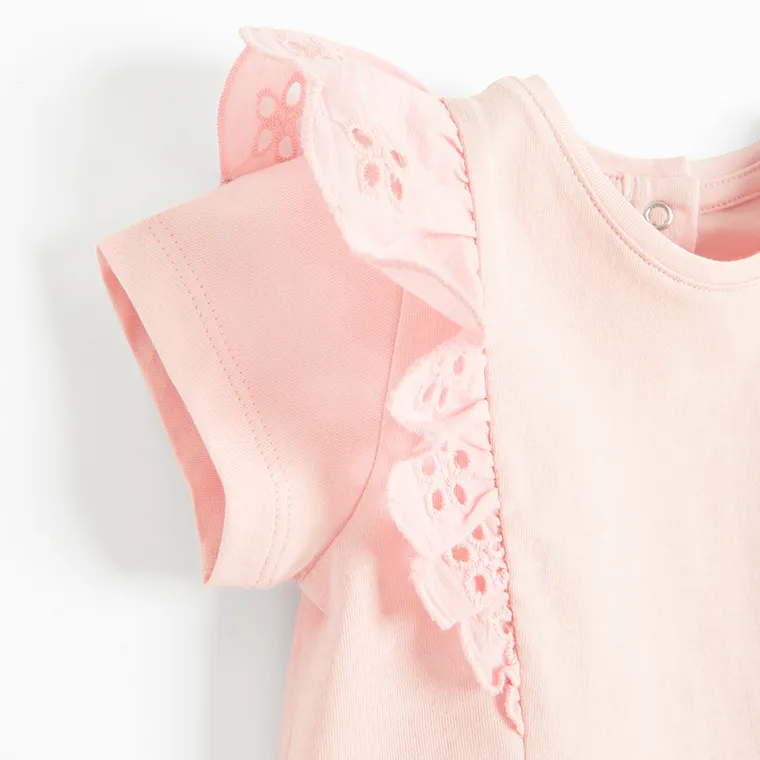 Cool Club, Bluzka dziewczęca z krótkim rękawem, różowa