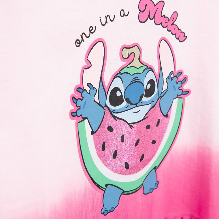 Cool Club, Bluzka dziewczęca z krótkim rękawem, różowa, Lilo i Stitch