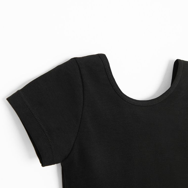 Cool Club, Body baletowe dziewczęce z krótkim rękawem, czarne