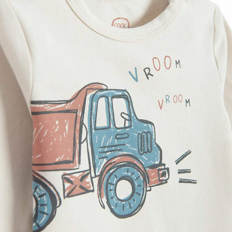 Cool Club, Body chłopięce z długim rękawem, beżowe