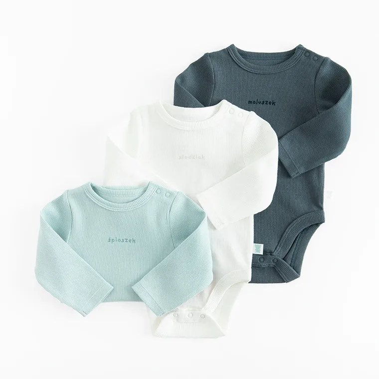 Cool Club, Body chłopięce z długim rękawem, prążkowane, mix, zestaw, 3 szt.