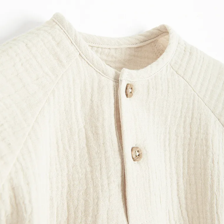 Cool Club, Body chłopięce z krótkim rękawem, muślinowe, beżowe