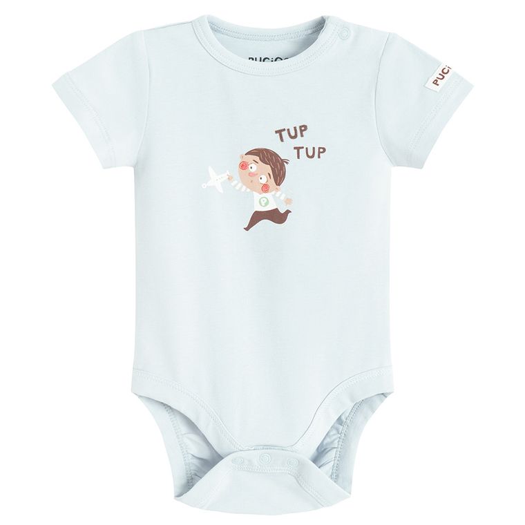 Cool Club, Body chłopięce z krótkim rękawem, niebieskie, Pucio