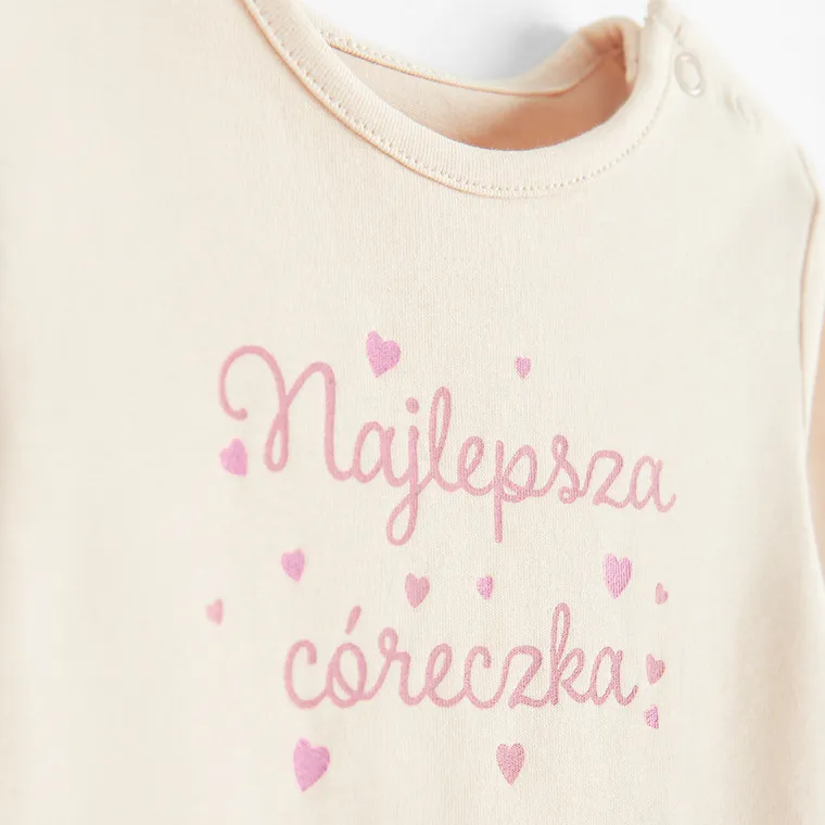 Cool Club, Body dziewczęce z długim rękawem, beżowe