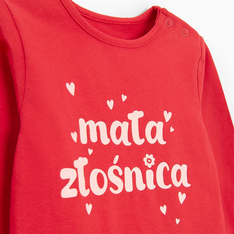 Cool Club, Body dziewczęce z długim rękawem, czerwone