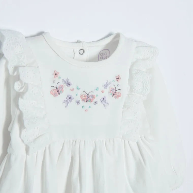 Cool Club, Body dziewczęce z długim rękawem, ecru