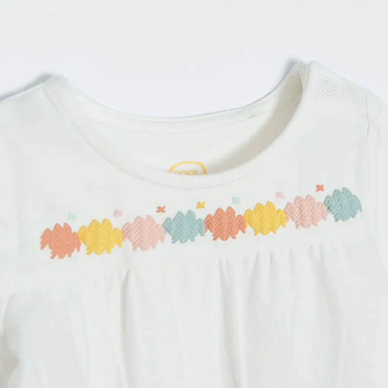 Cool Club, Body dziewczęce z długim rękawem, ecru