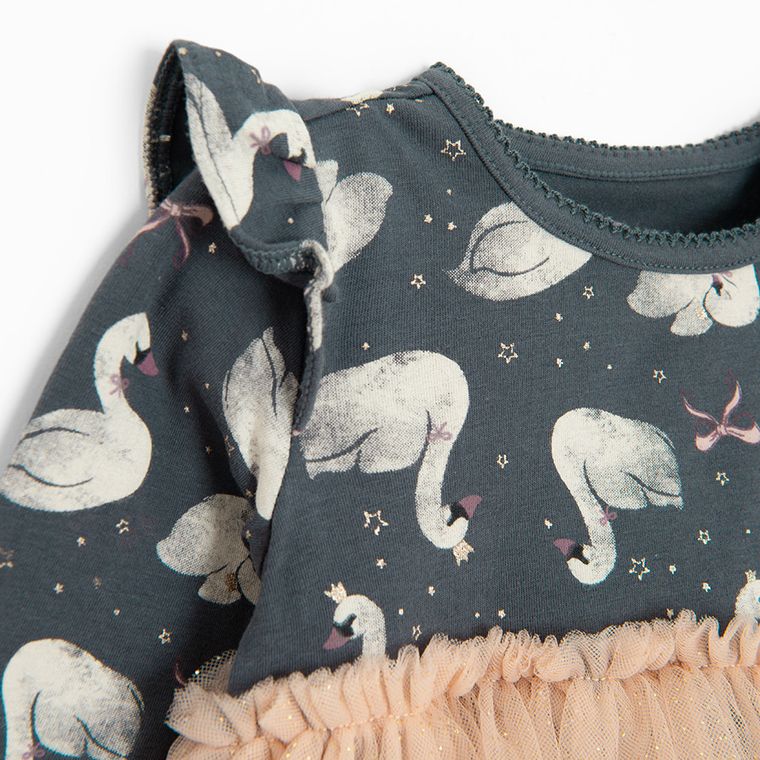 Cool Club, Body dziewczęce z długim rękawem, granatowo-różowe