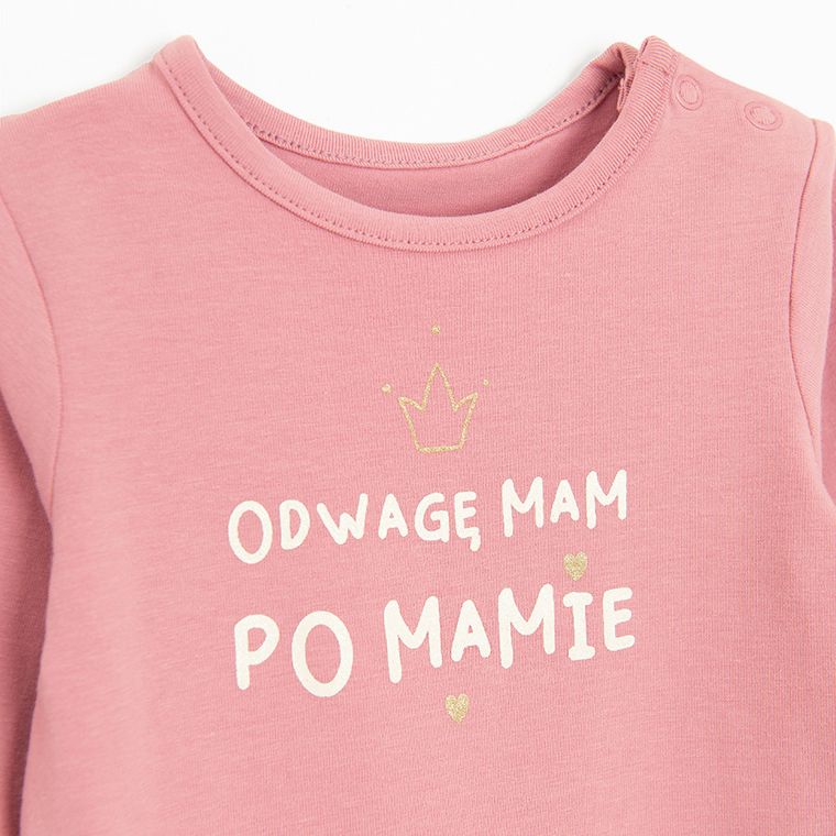 Cool Club, Body dziewczęce z długim rękawem, różowe