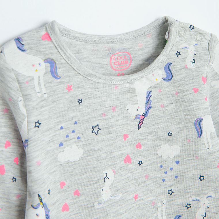 Cool Club, Body dziewczęce z długim rękawem, szare
