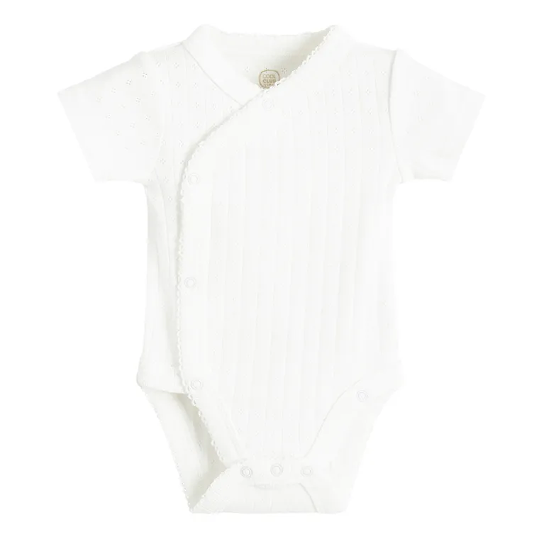 Cool Club, Body dziewczęce z krótkim rękawem, ażurowe, białe, zestaw, 2 szt.