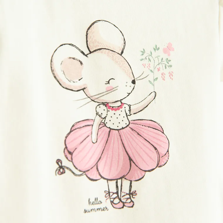 Cool Club, Body dziewczęce z krótkim rękawem, ecru