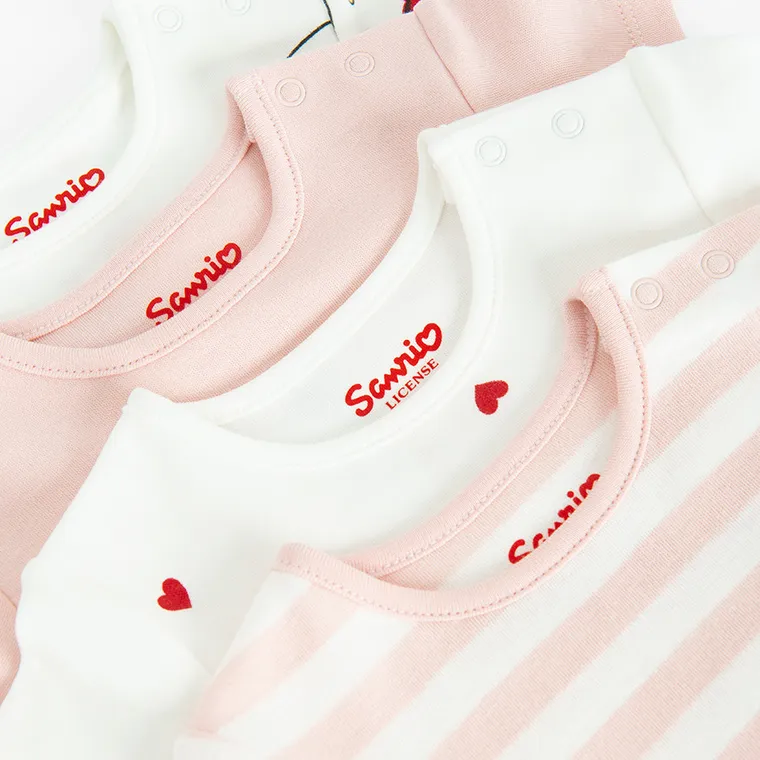 Cool Club, Body dziewczęce z krótkim rękawem, mix, zestaw, 4 szt., Hello Kitty