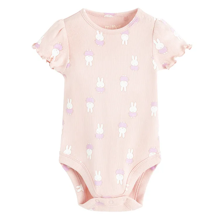 Cool Club, Body dziewczęce z krótkim rękawem, prążkowane, mix, Miffy, zestaw, 2 szt.